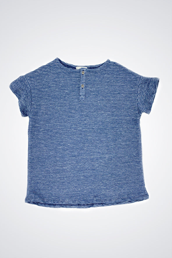Blue linen t-shirt Tops Pinata Pum 