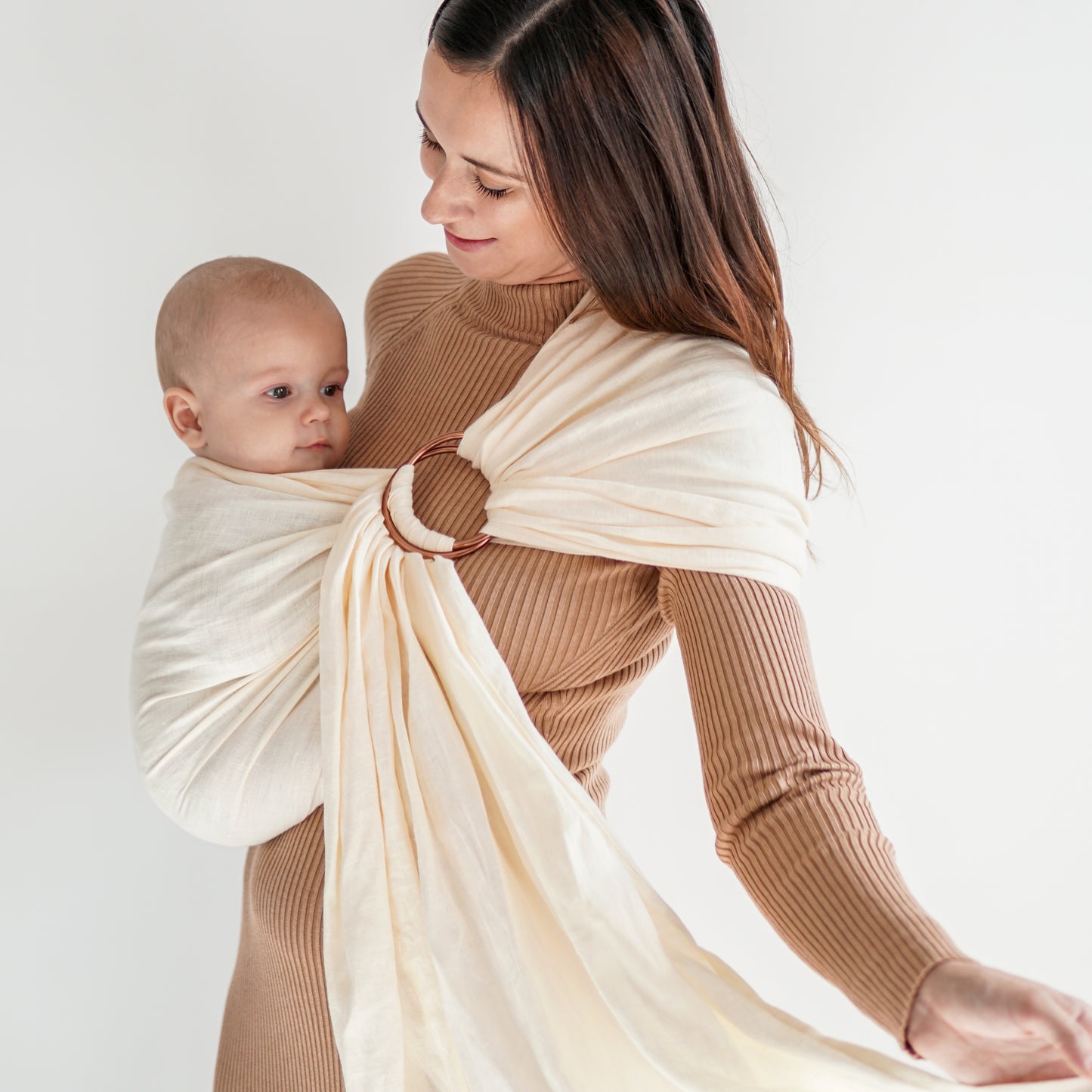 Linen Ring Sling: Crema
