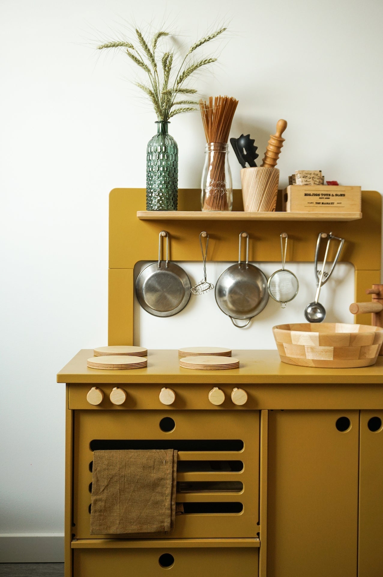 Mustard Wooden Play Kitchen Kids Room Furniture Midmini 