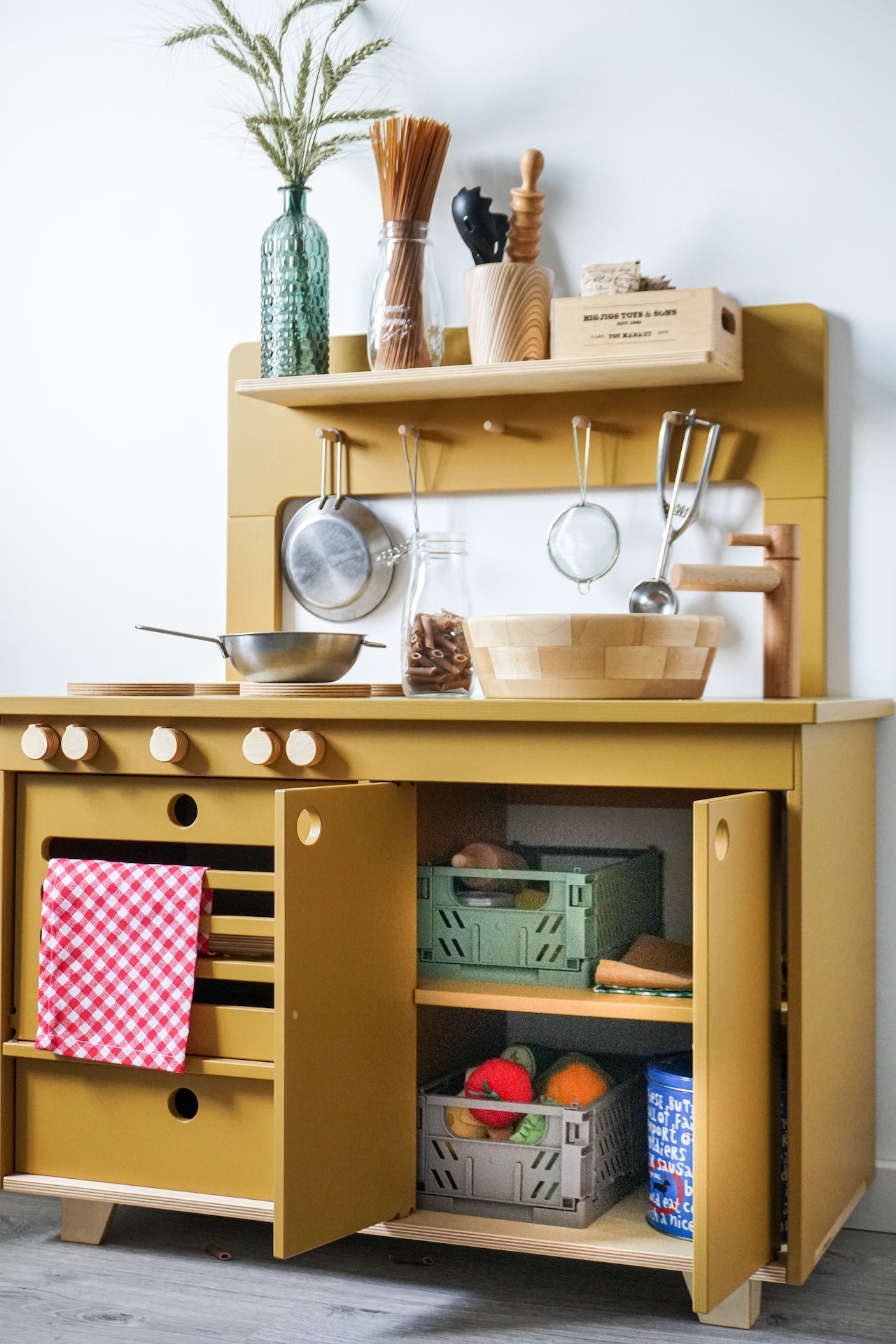 Mustard Wooden Play Kitchen Kids Room Furniture Midmini 