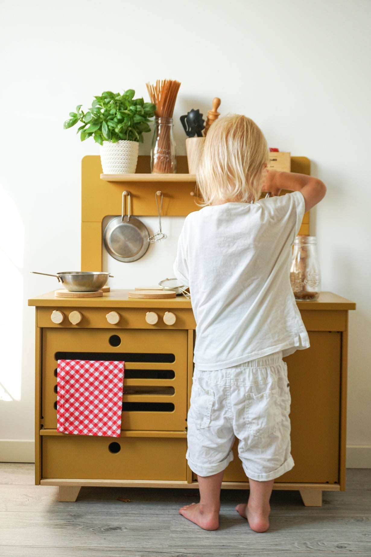 Mustard Wooden Play Kitchen Kids Room Furniture Midmini 