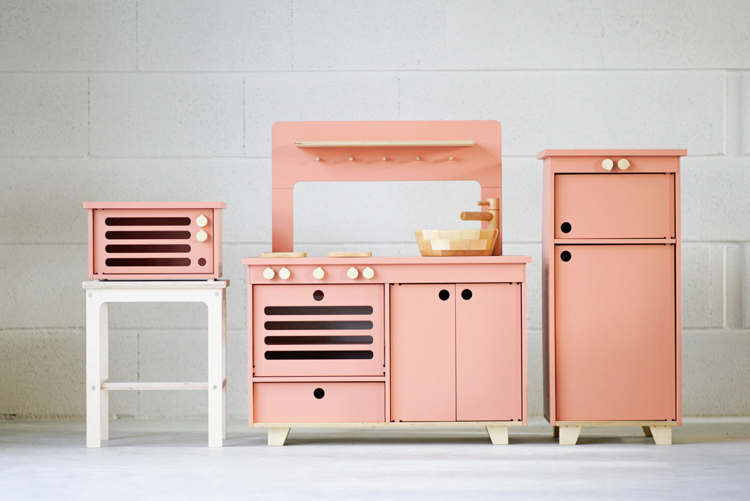 Wooden Play Kitchen - Dusty Pink Kids Room Furniture Midmini 