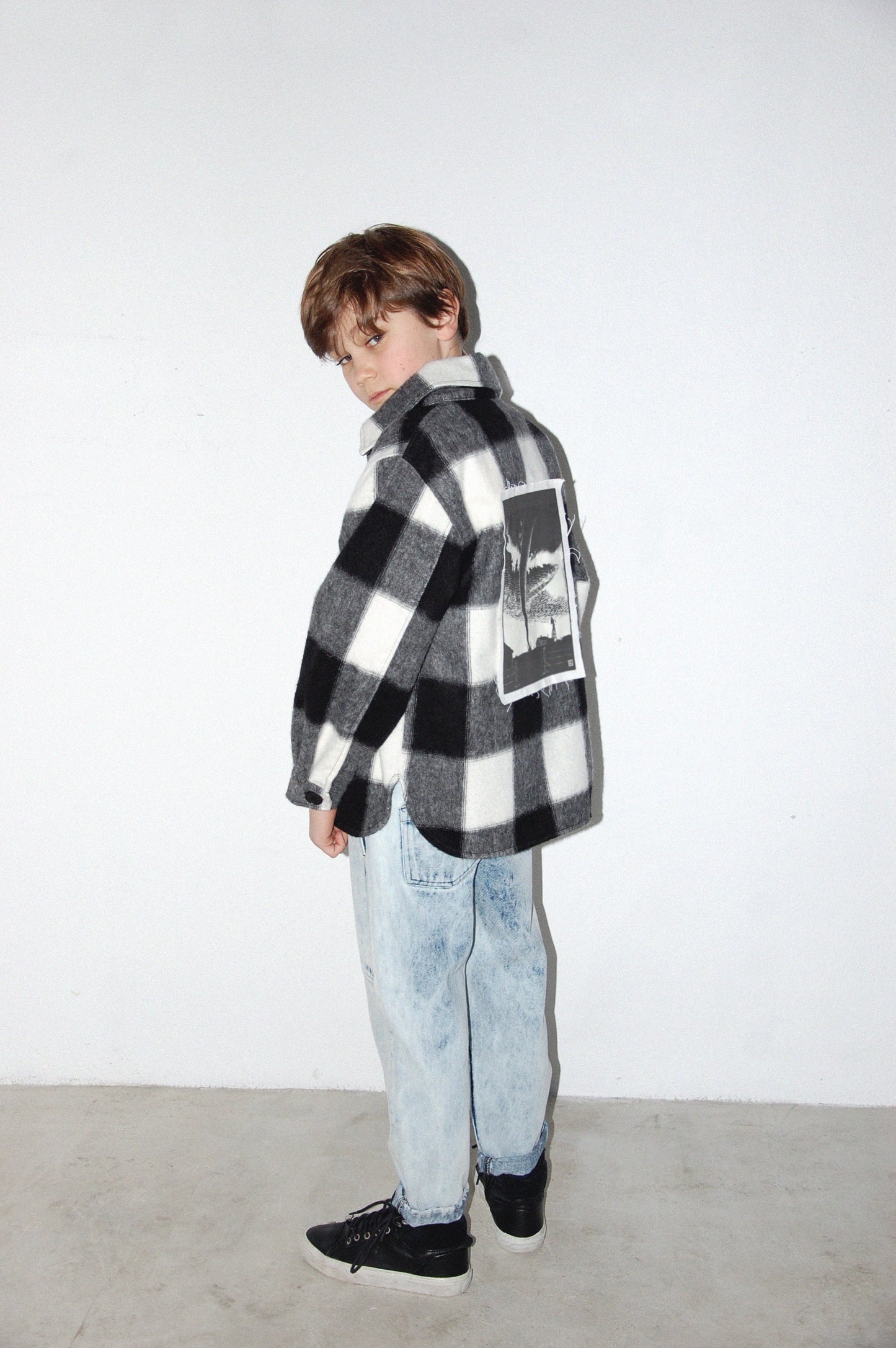 Oversized checked shirt