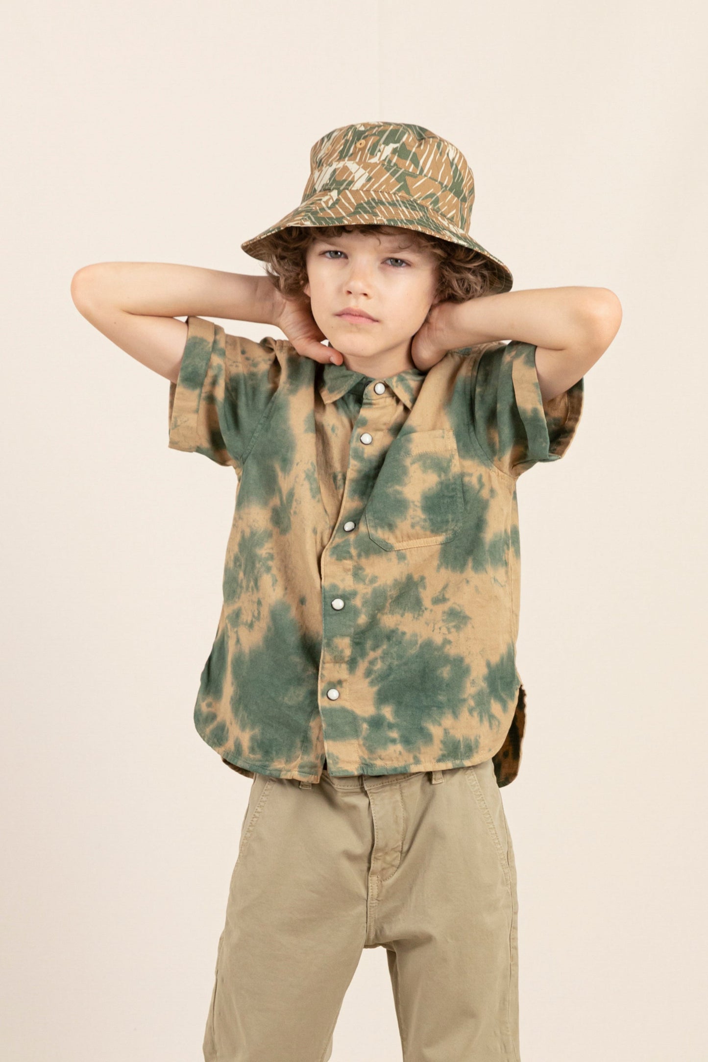 DUSTER Khaki  Tie & Dye - Short Sleeve Shirt | Women
