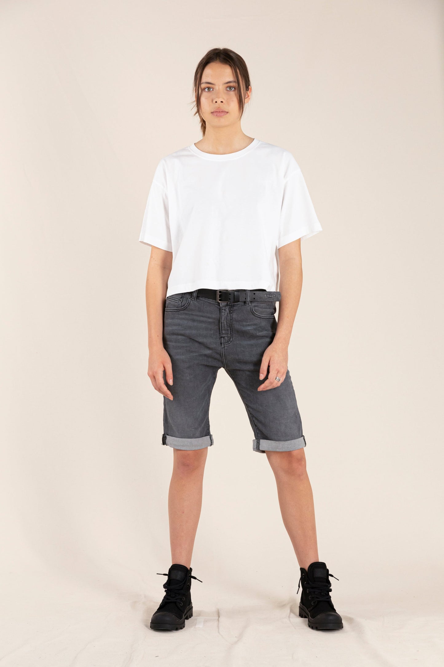EDMOND Grey Denim - 5-Pocket Comfort Fit Shorts