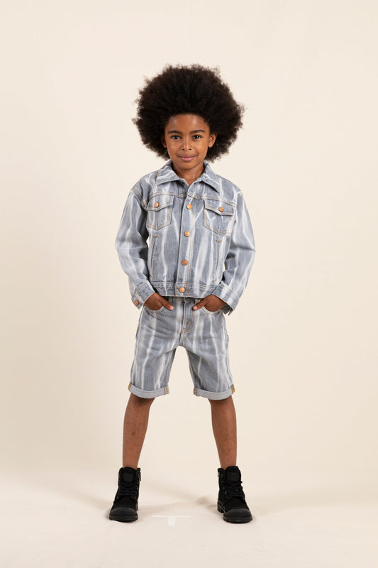 EDMOND Light Grey Tie & Dye - 5-Pocket Comfort Fit Shorts