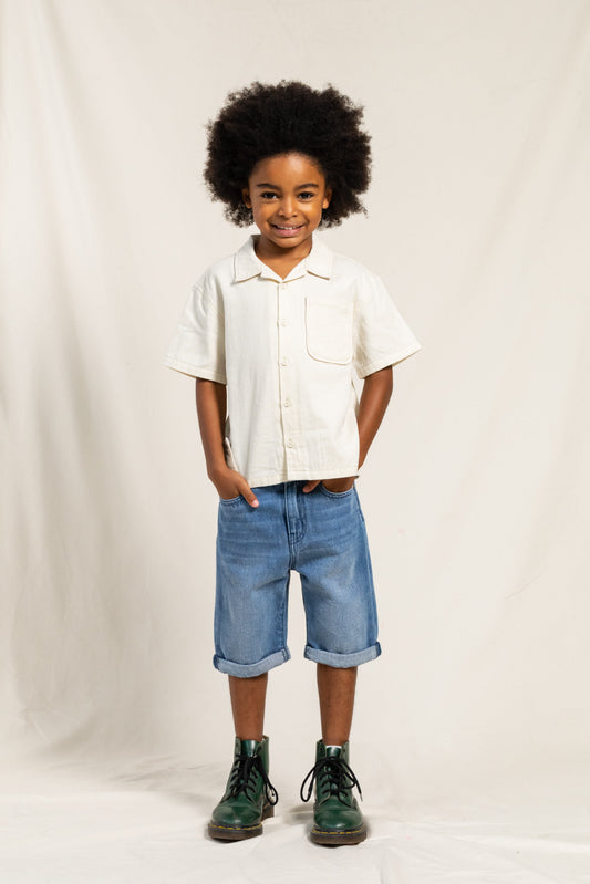 EDMOND Medium Blue - 5-Pocket Comfort Fit Shorts