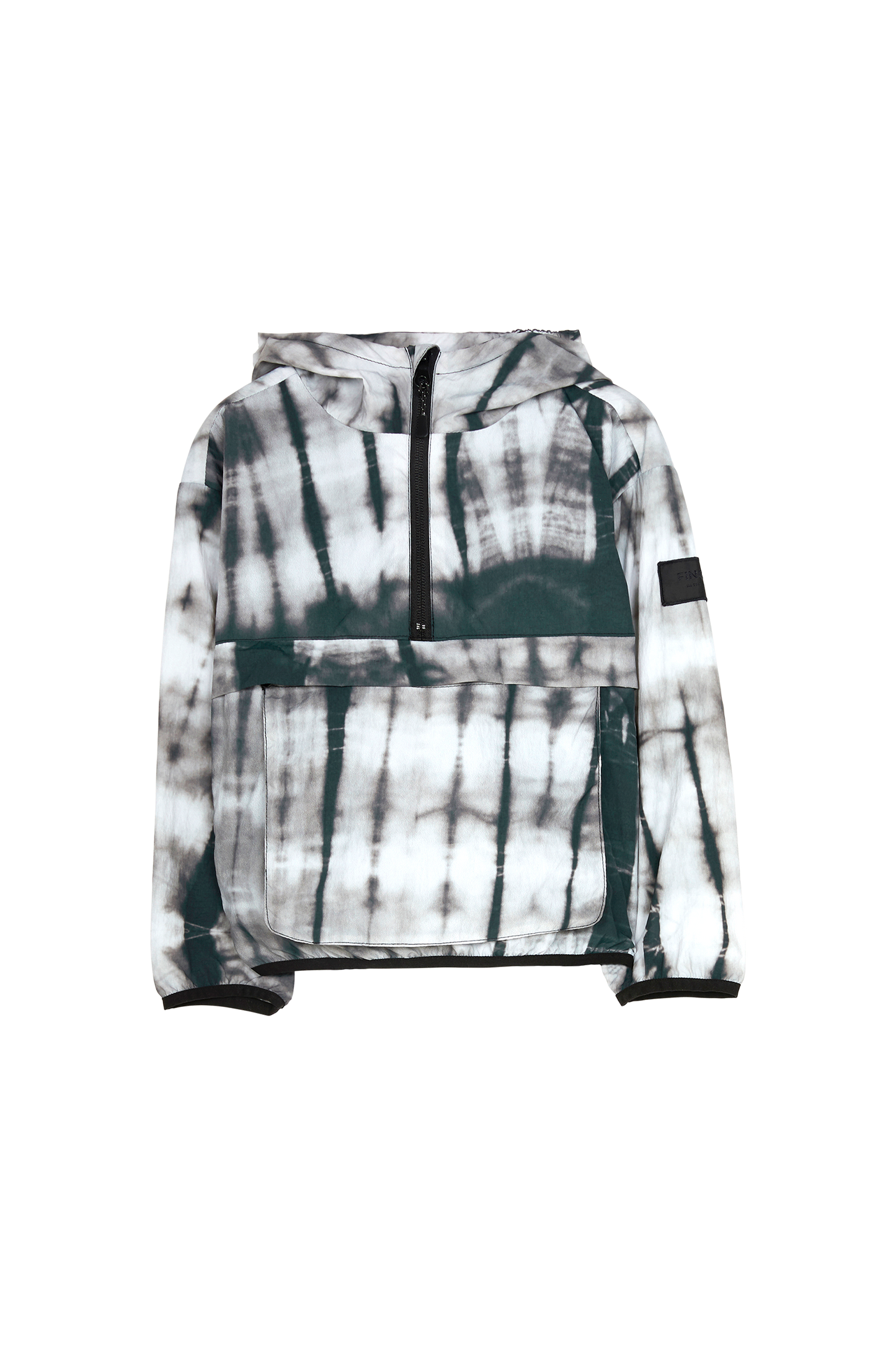 ELLY Black Tie & Dye - Hooded Pullover Jacket