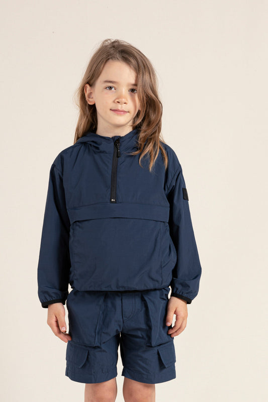 ELLY Navy S - Hooded Pullover Jacket