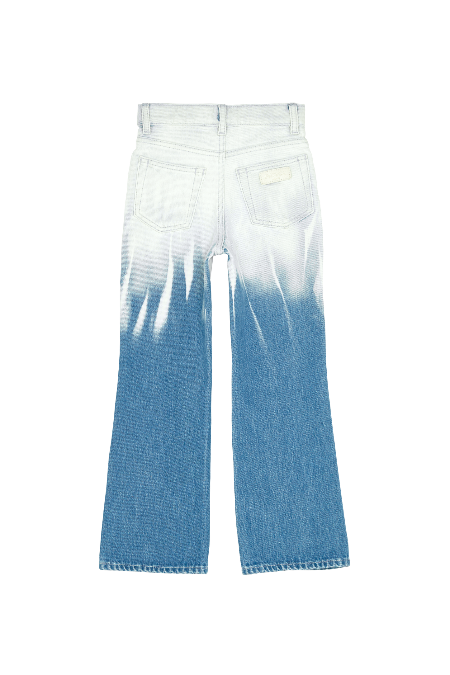 FIONA Bleached Blue Dip Dye - Flare Fit Jeans