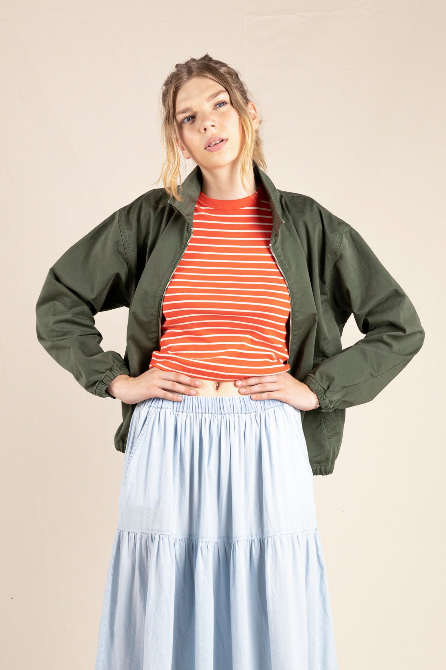 FLAME City Khaki - Oversized Fit Denim Jacket