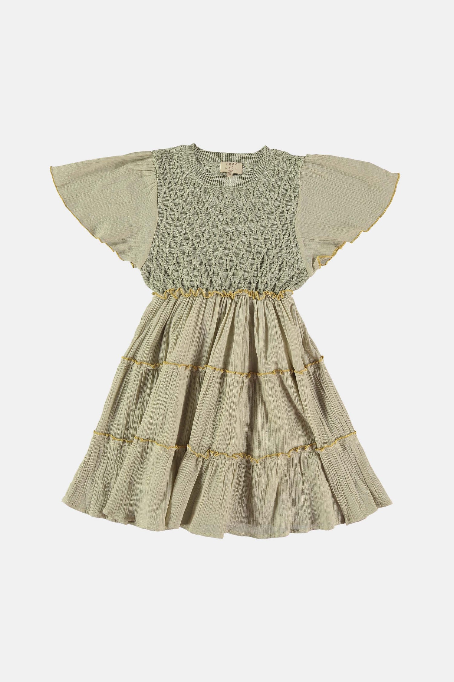Green aven combined dress Dresses Coco au lait 