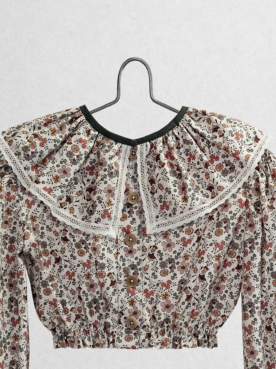 The Ginger Top - Viyella Tops Five of us Solid collar 3 years 