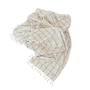Gobi Bed Cover - Grid - Offwhite / Anthracite Bed Cover OYOY 