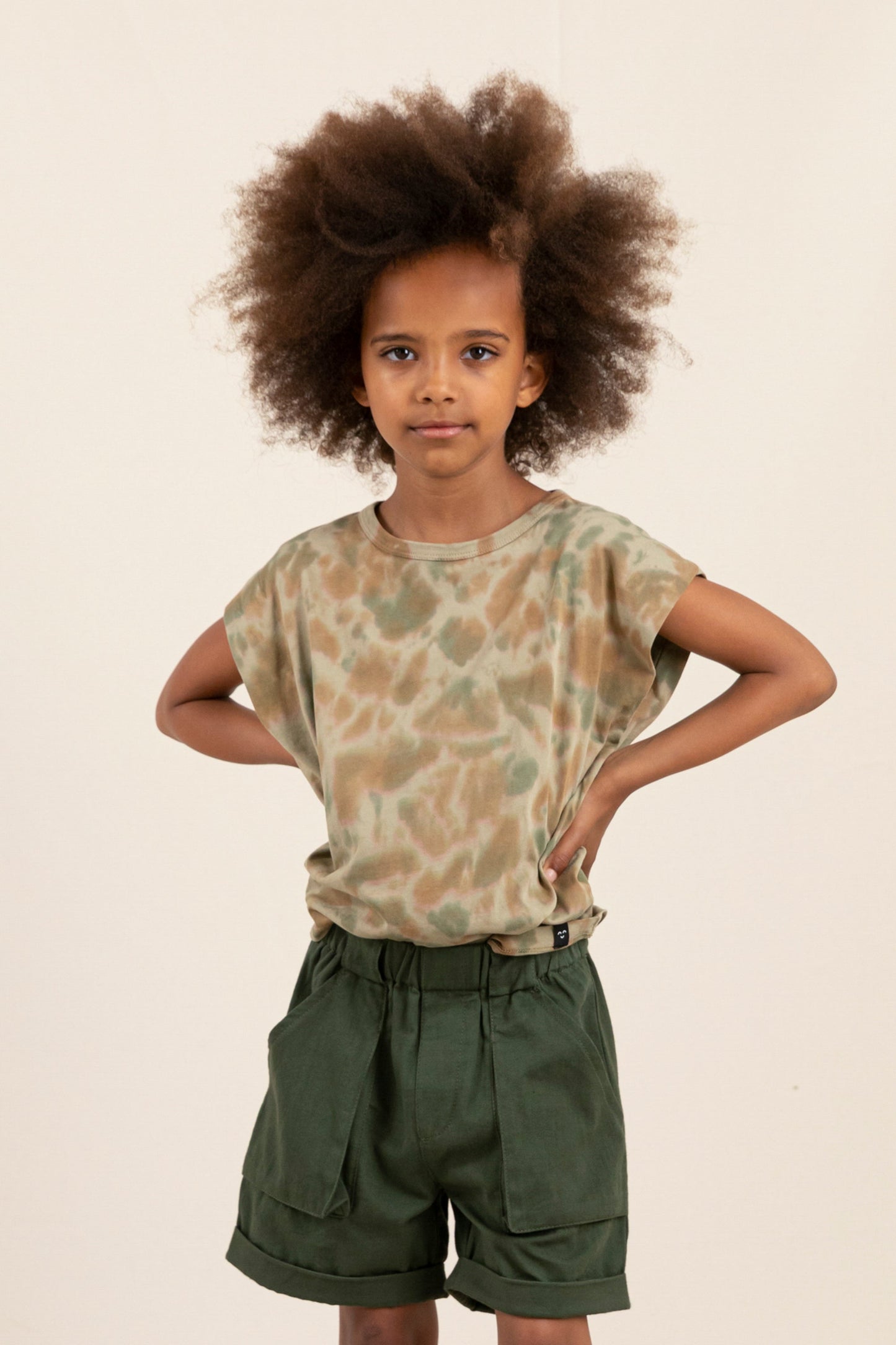 HALEY Khaki Tie & Dye - Sleeveless T-shirt