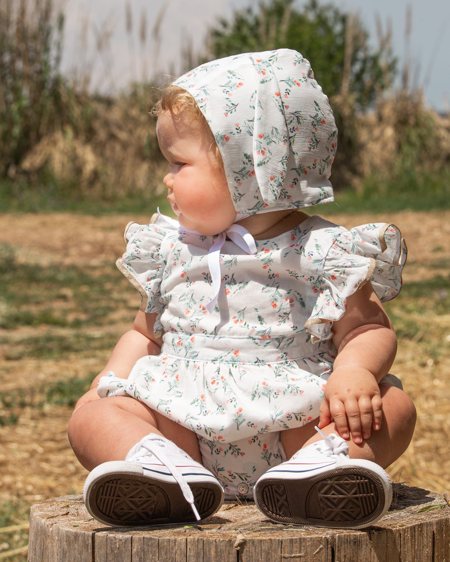 Hannah Romper Bloom Print Baby Grows Cosmosophie 