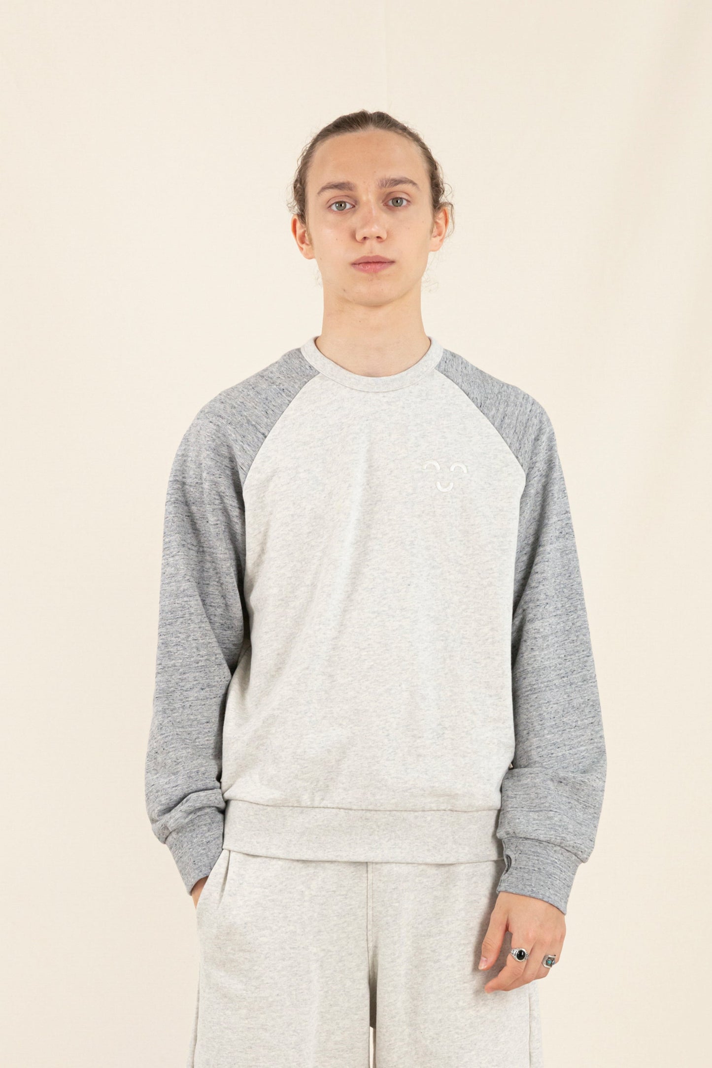 HENRY Heather Ecru - Raglan Sleeve Sweater