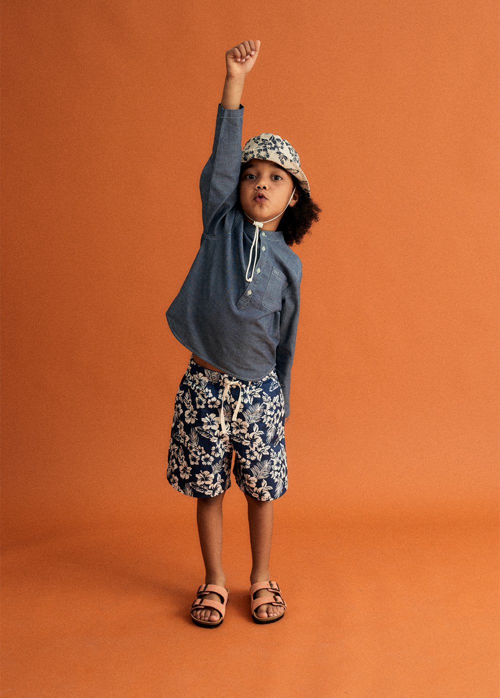 Hibiscus Bermuda Print Shorts The New Society 