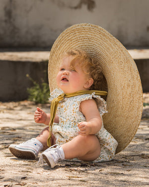 Hunter Romper in White Baby Grows Cosmosophie 