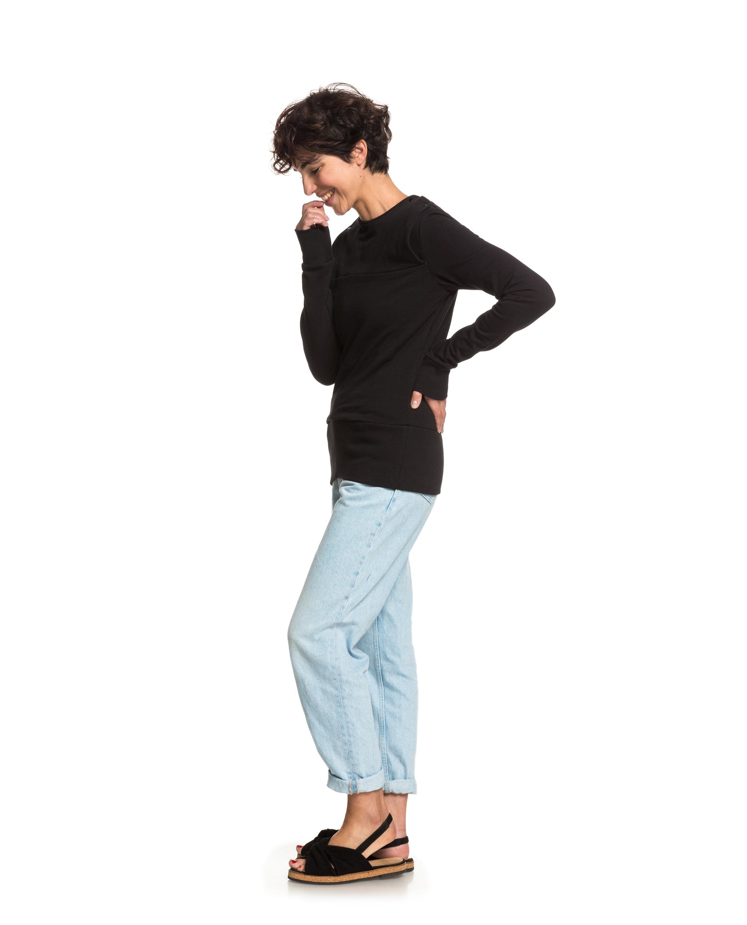 Baby carrier sweatshirt | Mama Hangs Out | Black Carriers Mama Hangs 