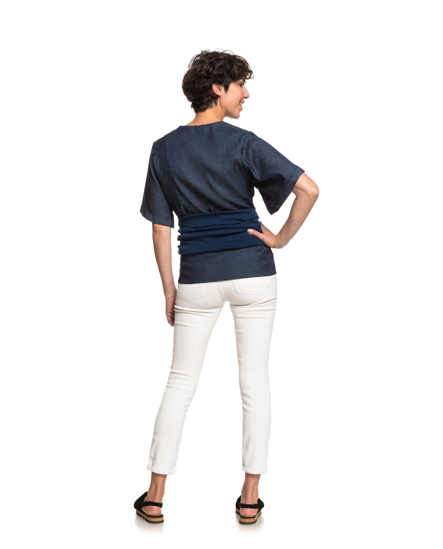 Baby carrier kimono | Mama Works | Dark blue denim Carriers Mama Hangs 