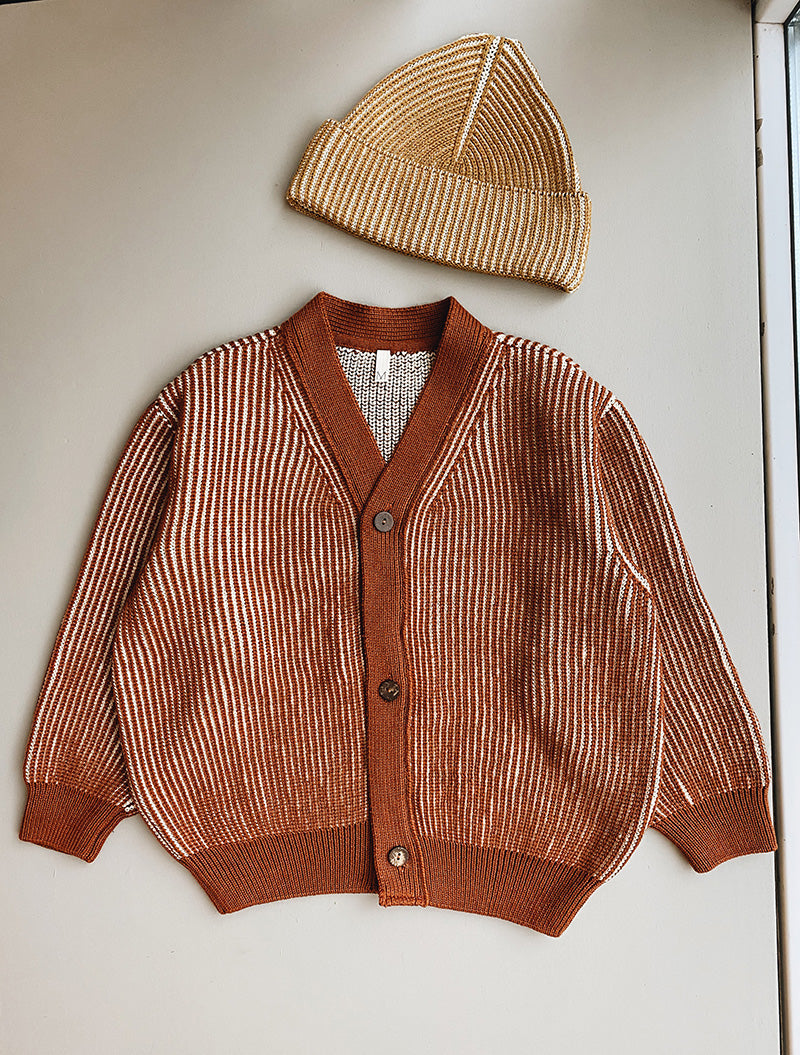 Copper Stripe Knit Cardigan Knitwear MonKind 