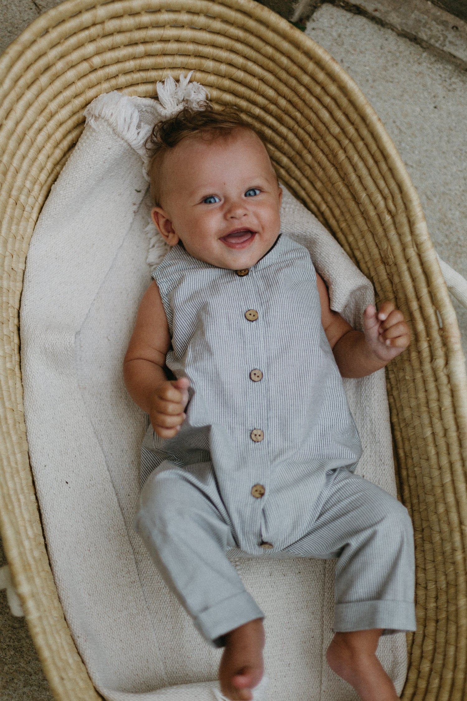 Babies striped romper Baby Grows Tiny Bunny 