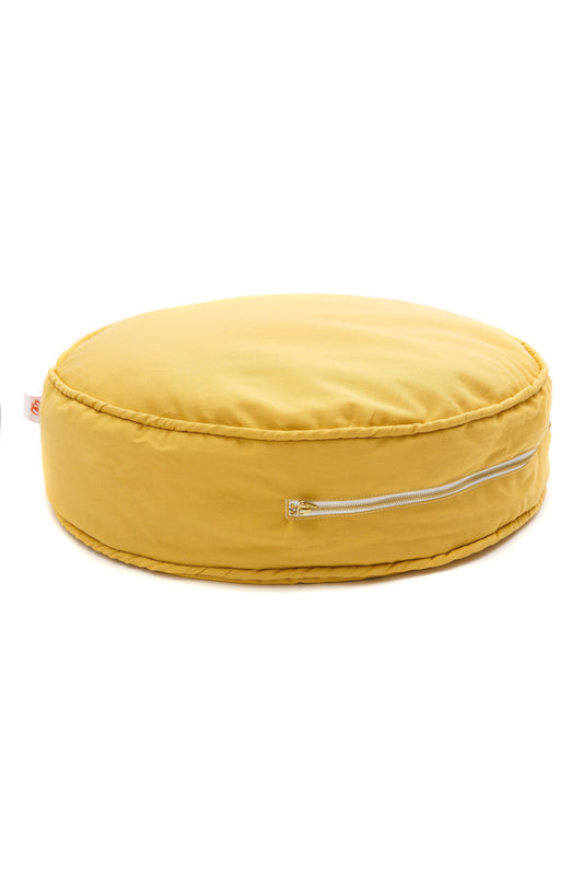 Plain Sunny Mustard Ottoman Beanbags Wigiwama 