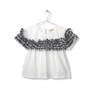VICHY RUFFLED TOP
