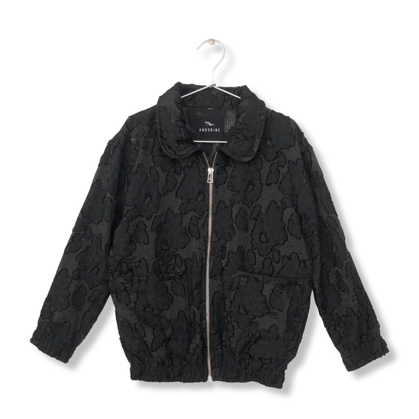 BLACK BURNOUT LACE JACKET