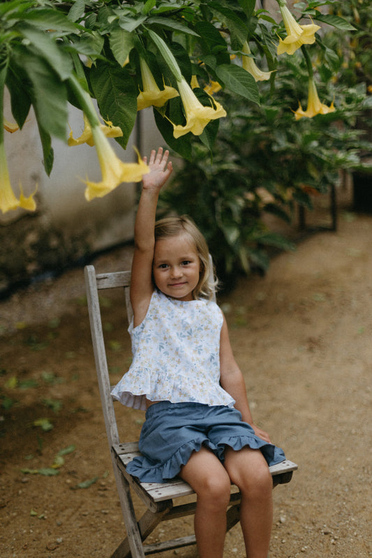 Linen blend shorts with frills Shorts Tiny Bunny 