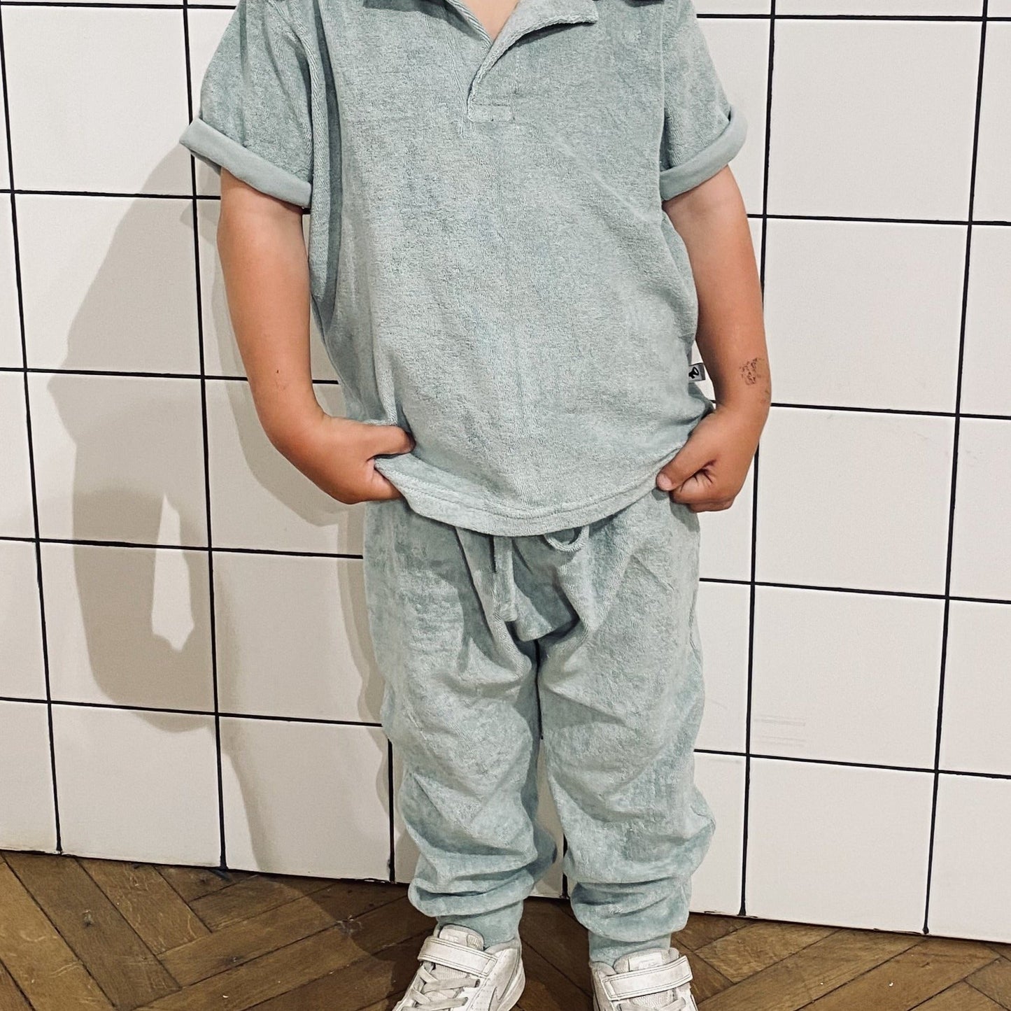 Towelling Jog Pant: Topaz