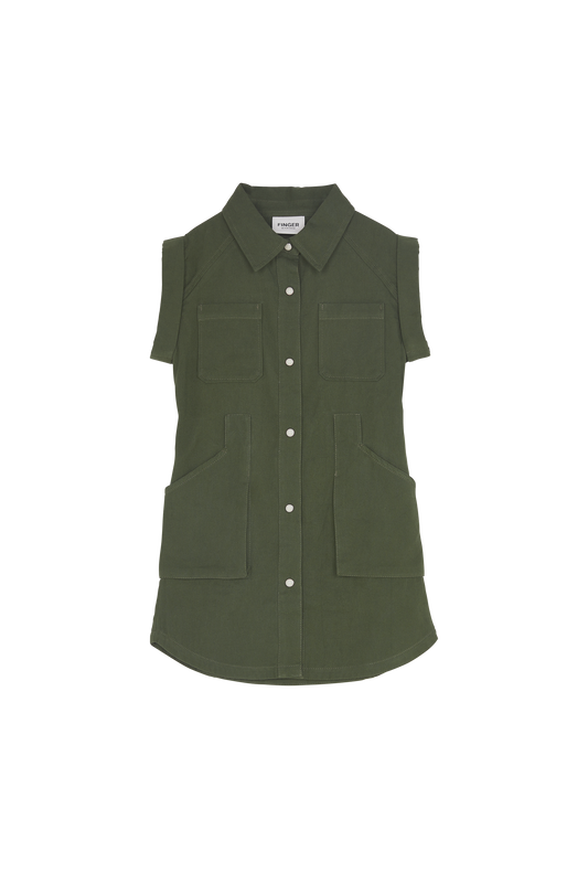 IVORY Khaki  - Sleeveless Dress | Women