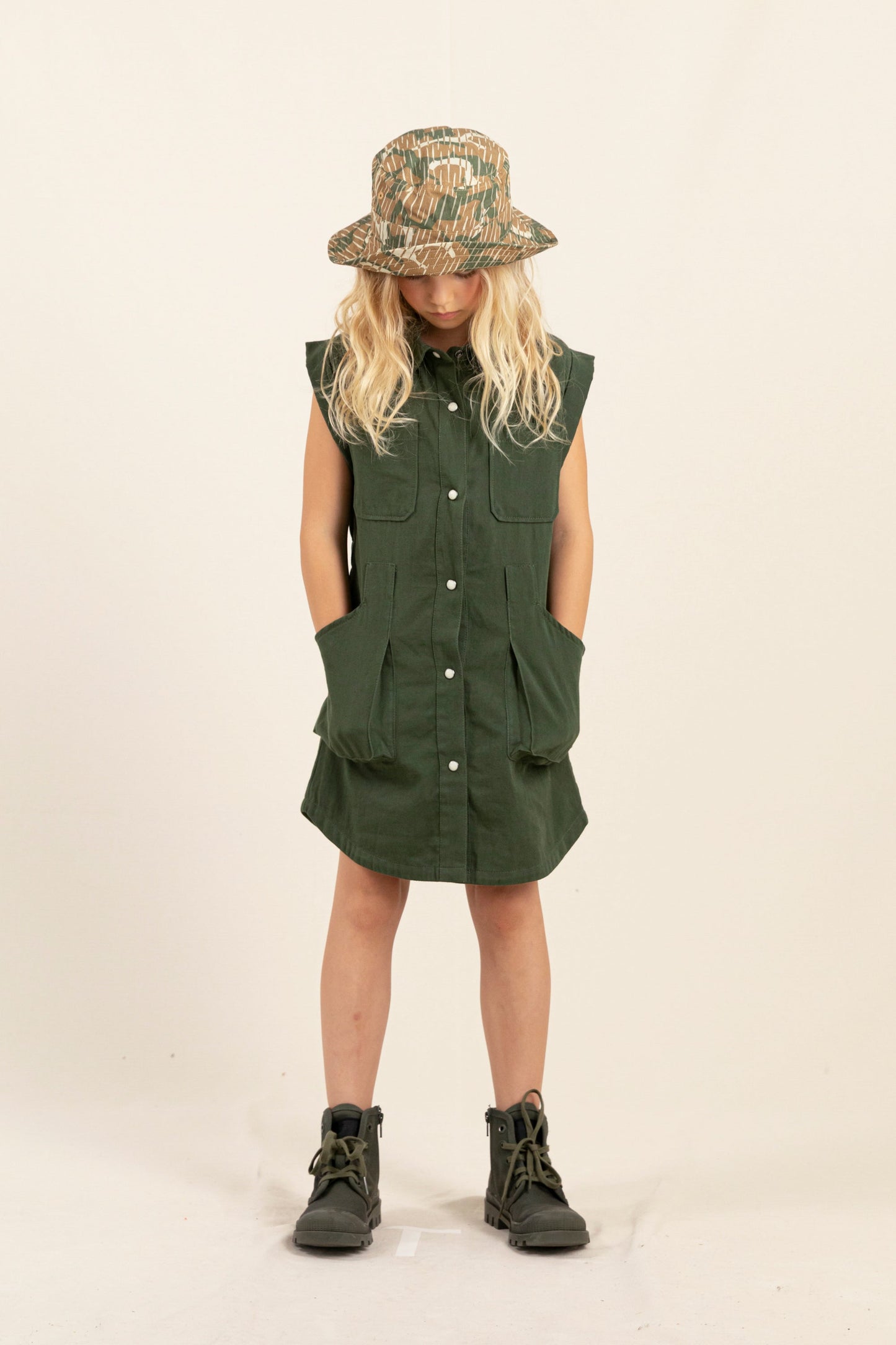 IVORY Khaki  - Sleeveless Dress | Women