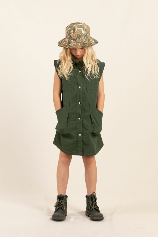 IVORY Khaki  - Sleeveless Dress | Women