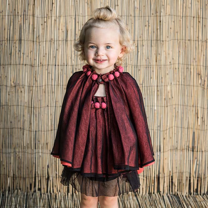 Cape with Cotton Beads and Mesh