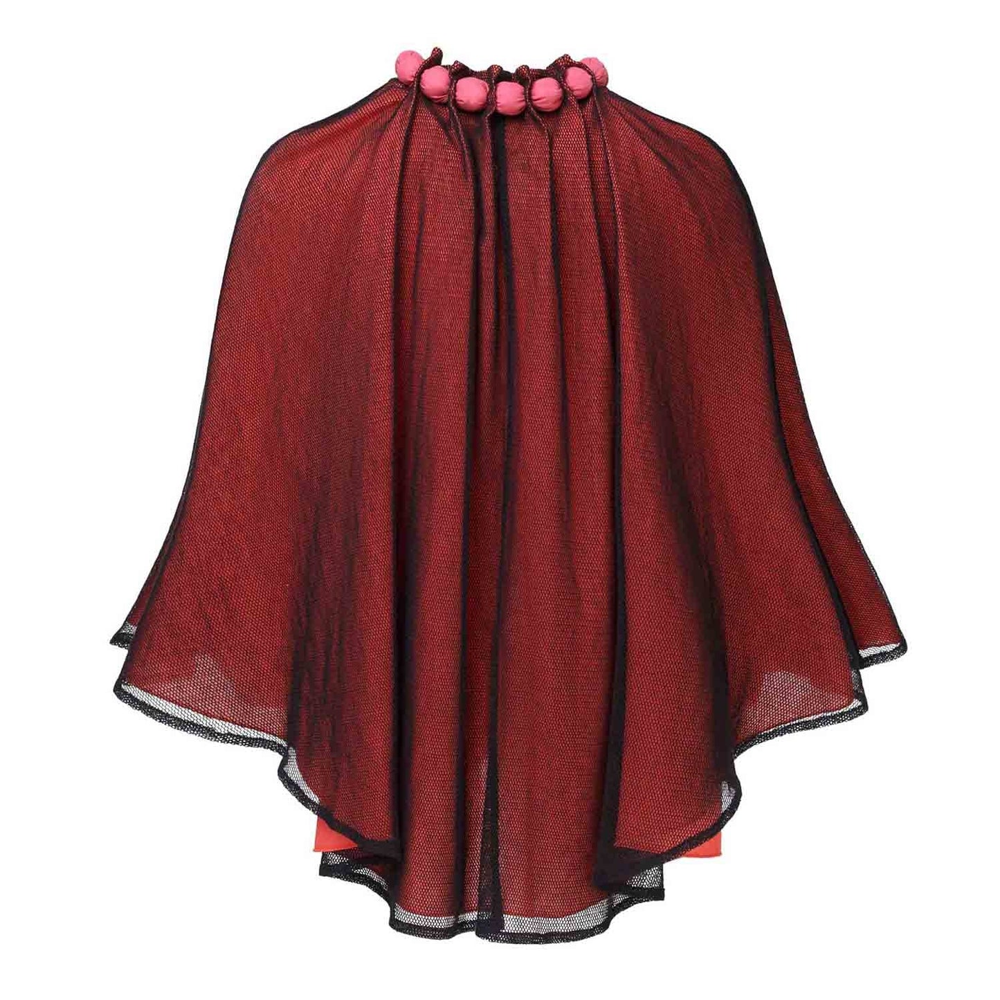 Cape with Cotton Beads and Mesh