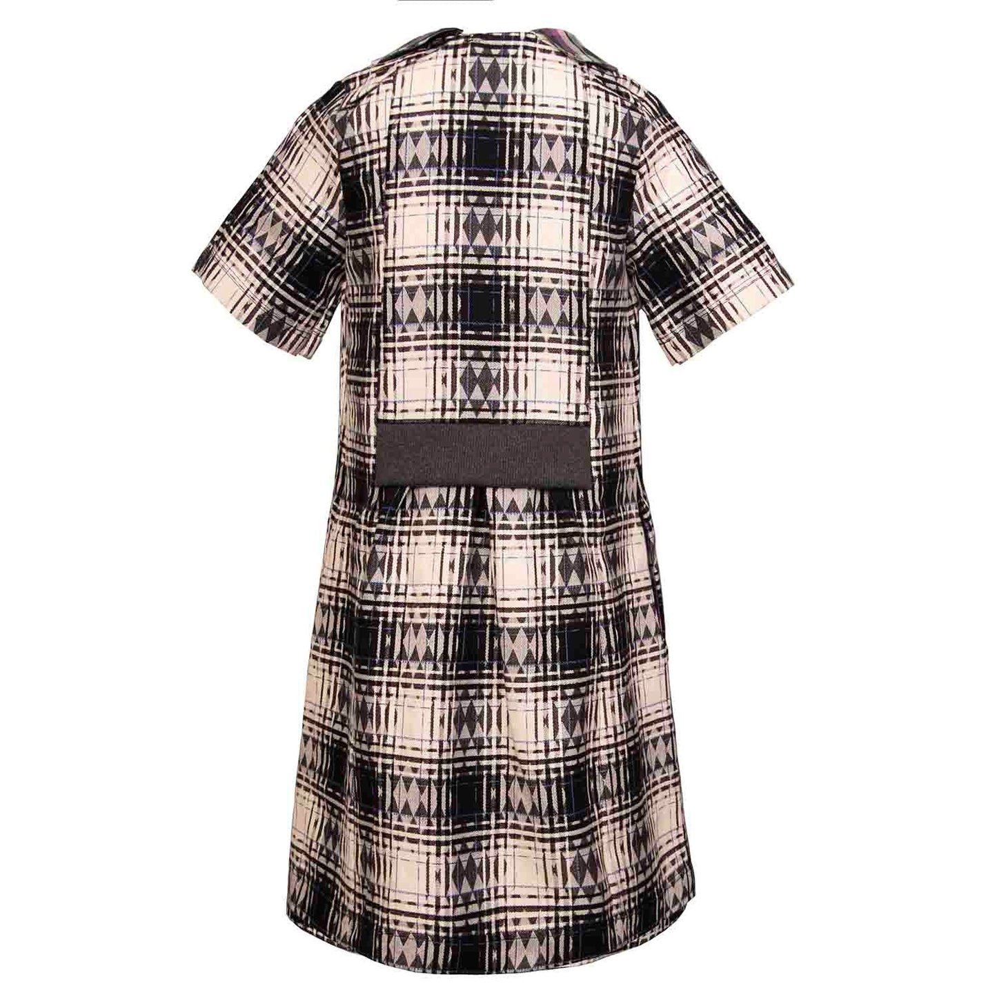 Black and White Tartan A-line Dress