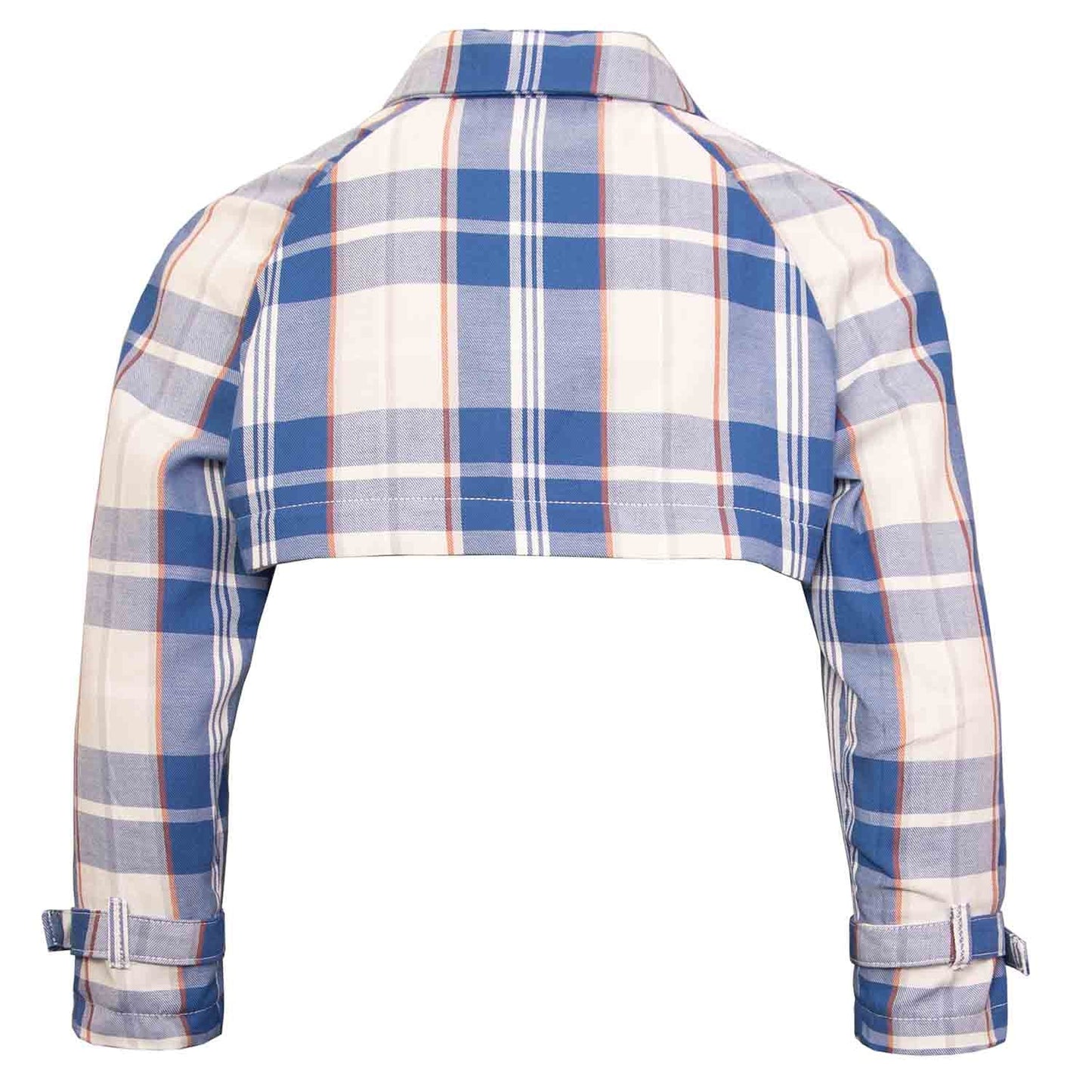 Bolero Jacket in Blue & White Tartan
