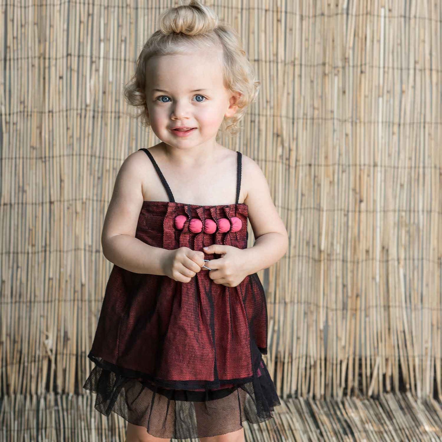 Camisole Top with Cotton Beads and Mesh