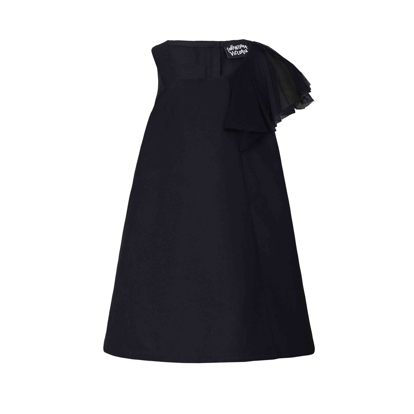 Black Dress with Asymetric Shoulder