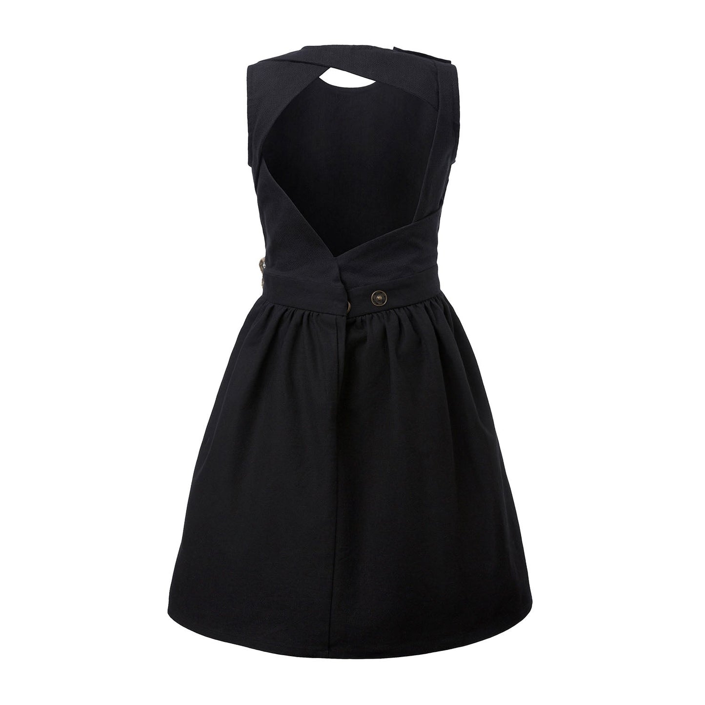 Black Dress with Cutout Back and Hemp Sash
