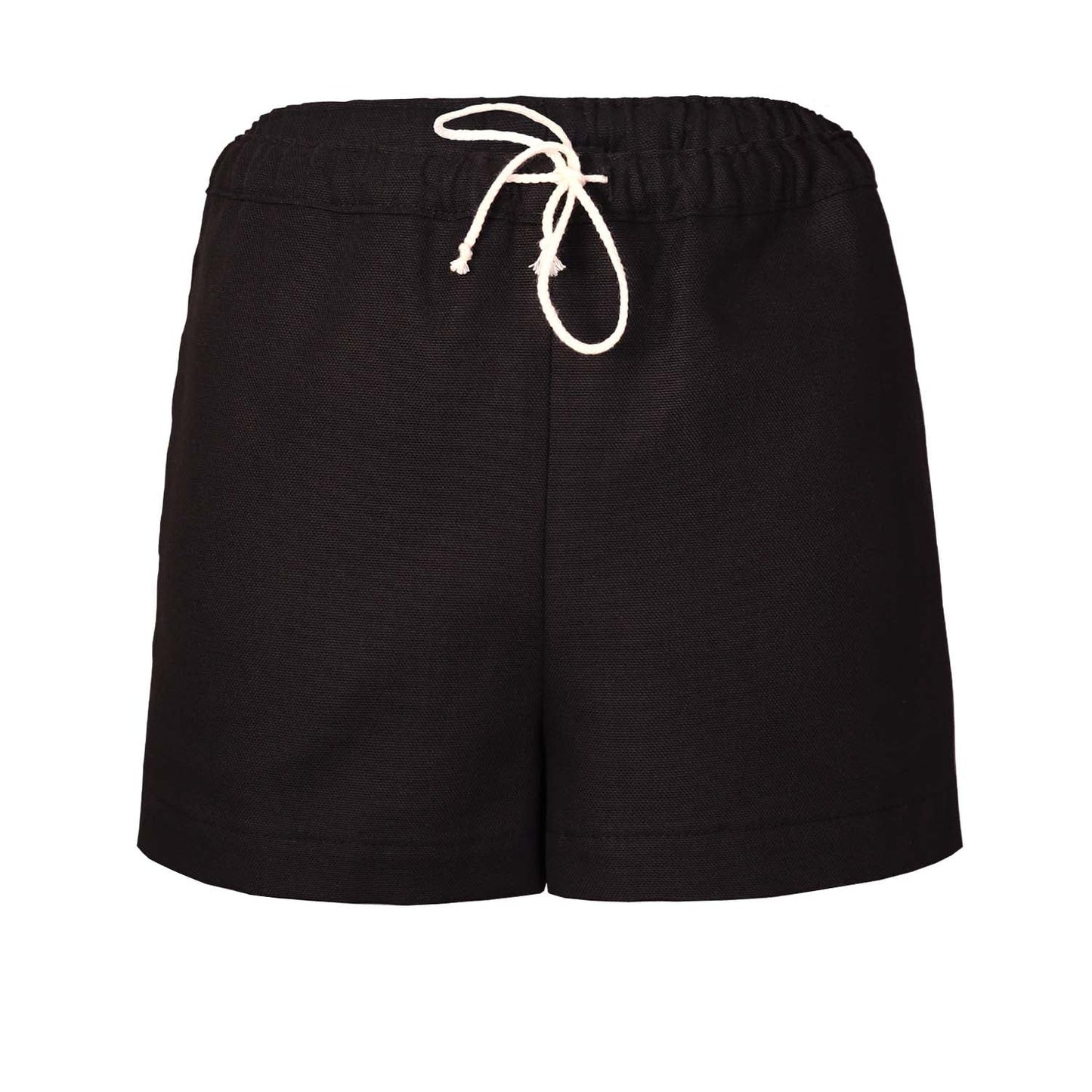 Black Canvas Mini Shorts