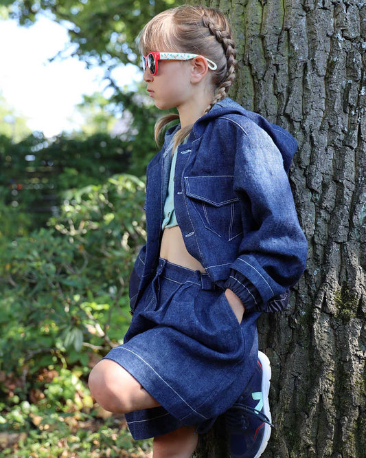 Wide Denim Shorts