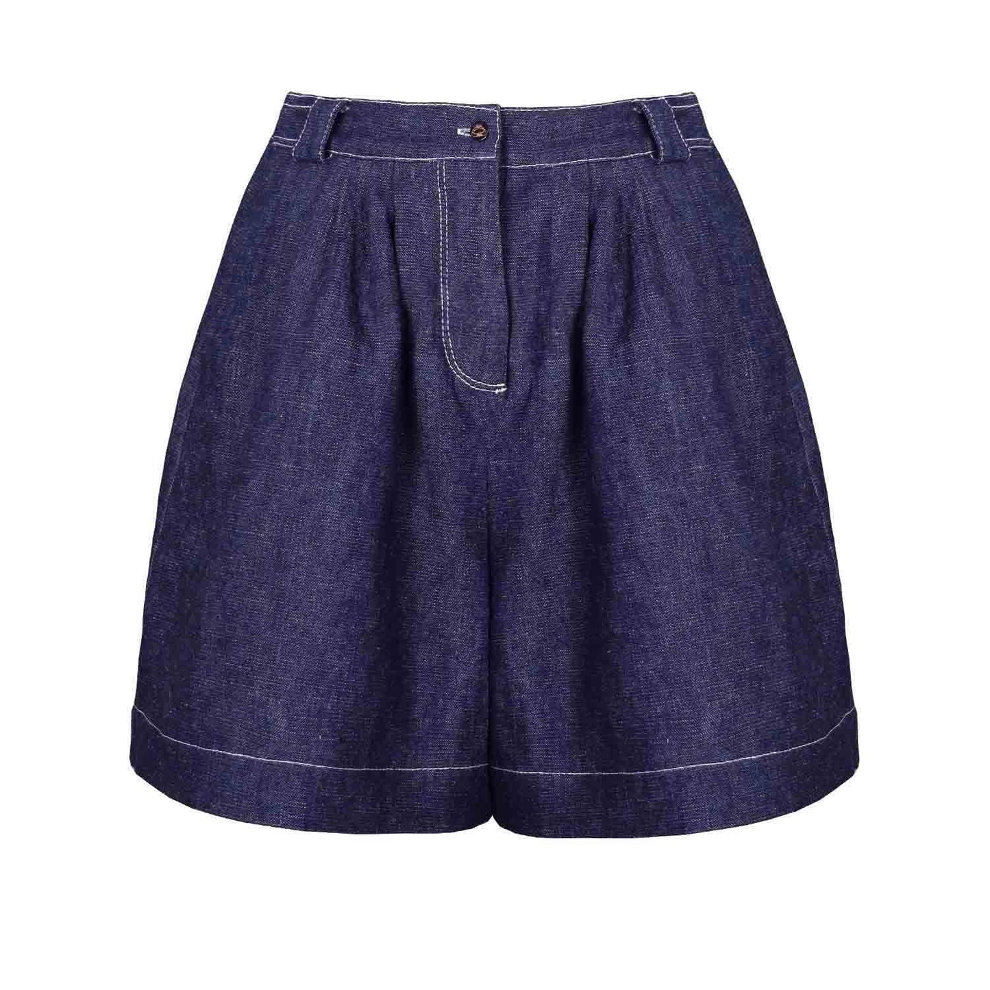 Wide Denim Shorts