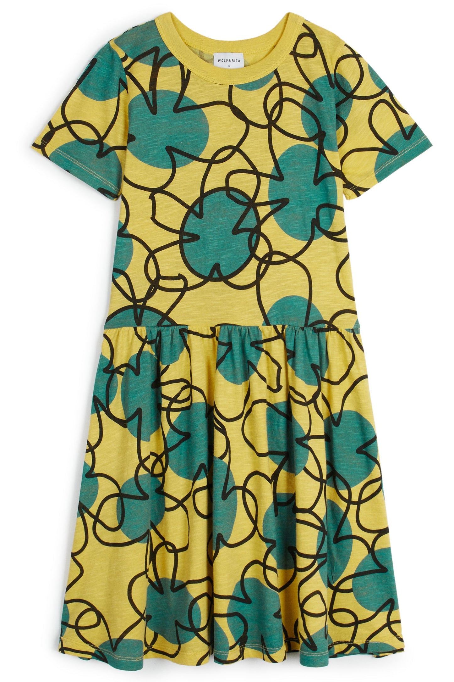 Jacinta Retro Flowers Yellow DRESS Wolf & Rita 