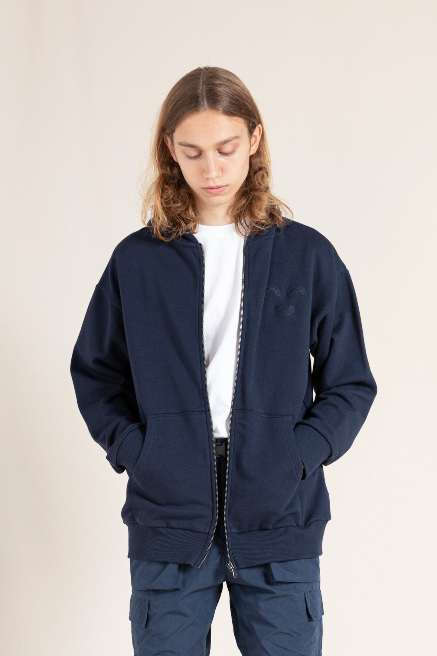 JOEL Navy S Macaroni - Zipped Hoodie