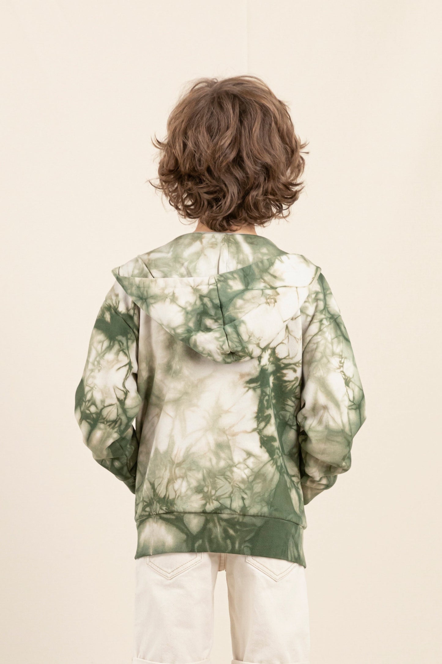 JOEL Safari Khaki Tie & Dye - Zipped Hoodie