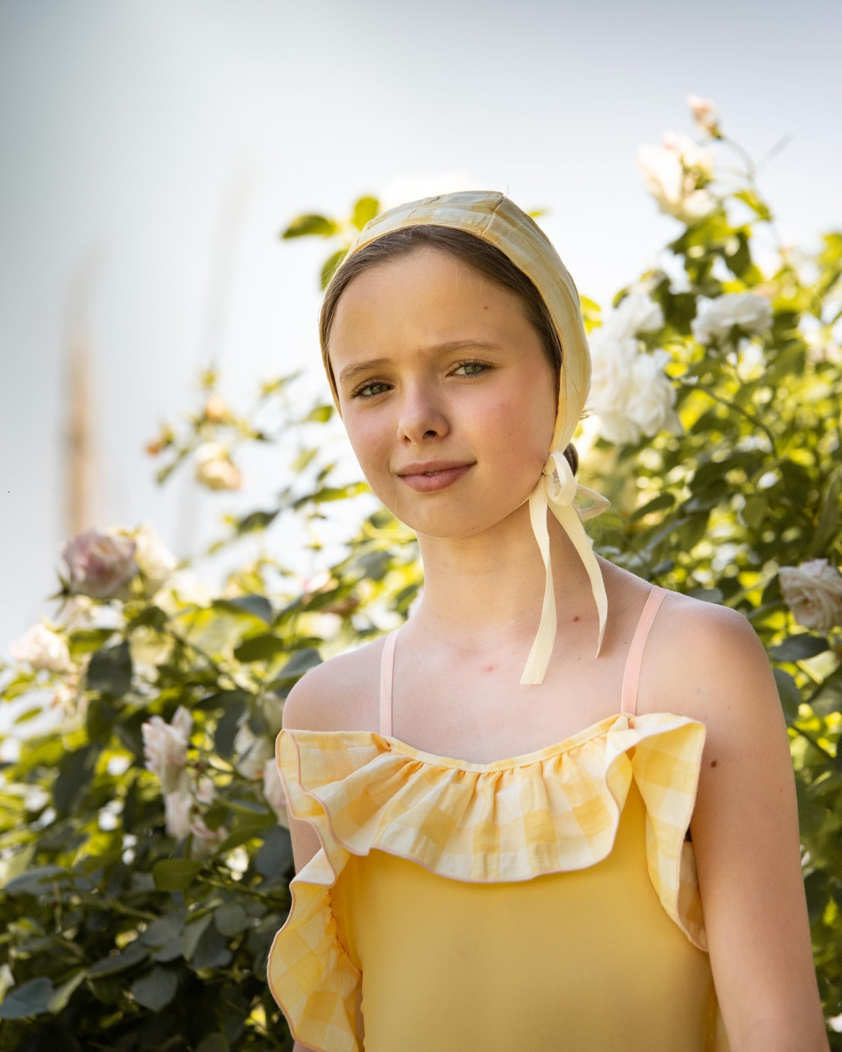 Joy Swimsuit Gingham Yellow Swimwear Cosmosophie 