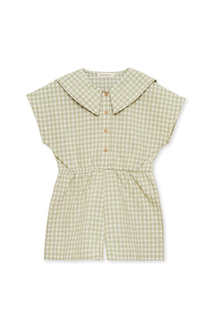 Beebe Overall Tea Green Checks Jumpsuits Jellymade 